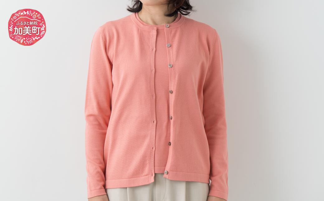 
            コットン ラウンドネックカーディガン 女性用《白田のカシミヤ》【全3色 S～3L】サーモンピンク ターコイズ チャコール ｜ 天然素材 春夏 レディース
          