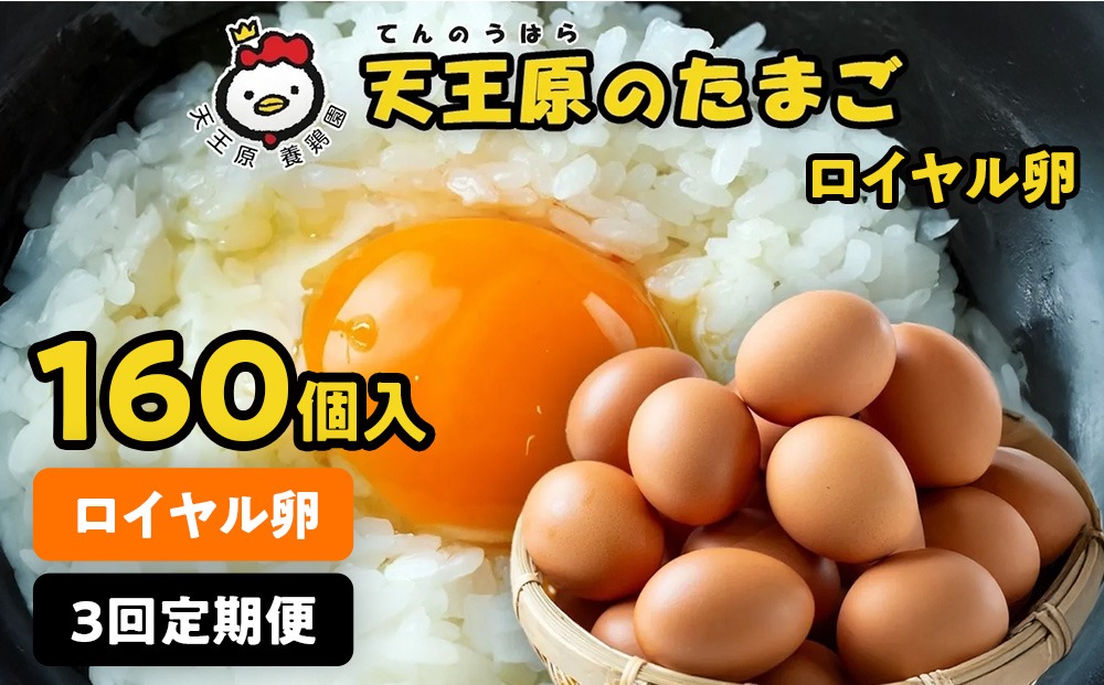 【定期便】３回定期 【天王原のたまご】 ロイヤル卵160個入り