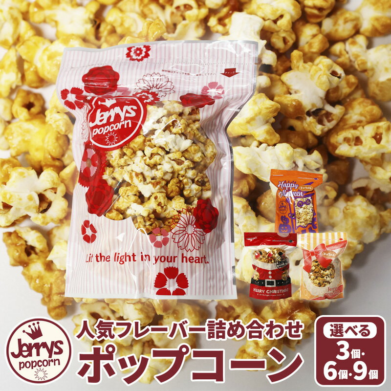 【ふるさと納税】 ジェリーズポップコーン 人気フレーバー 詰め合わせ 9個セット Mサイズ ｜ ポップコーン 9種類 キャラメル うま塩 バター醤油 チョコ キャラメルナッツ 合成着色料不使用 お菓子 スイーツ ギフト 手土産 京都