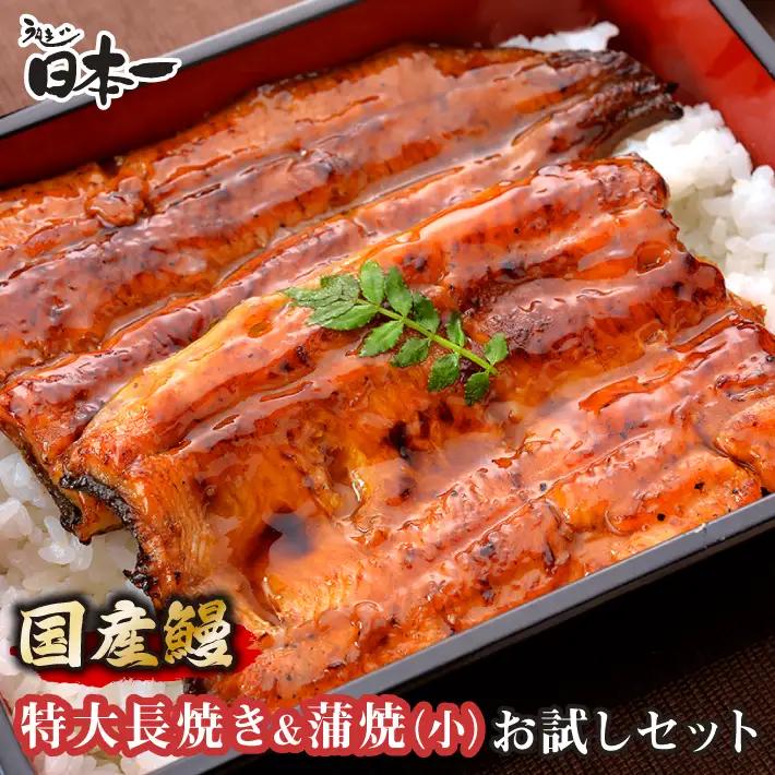 【日本一】国産うなぎ　特大長焼き+うなぎ蒲焼小90g　お試しセット No.192