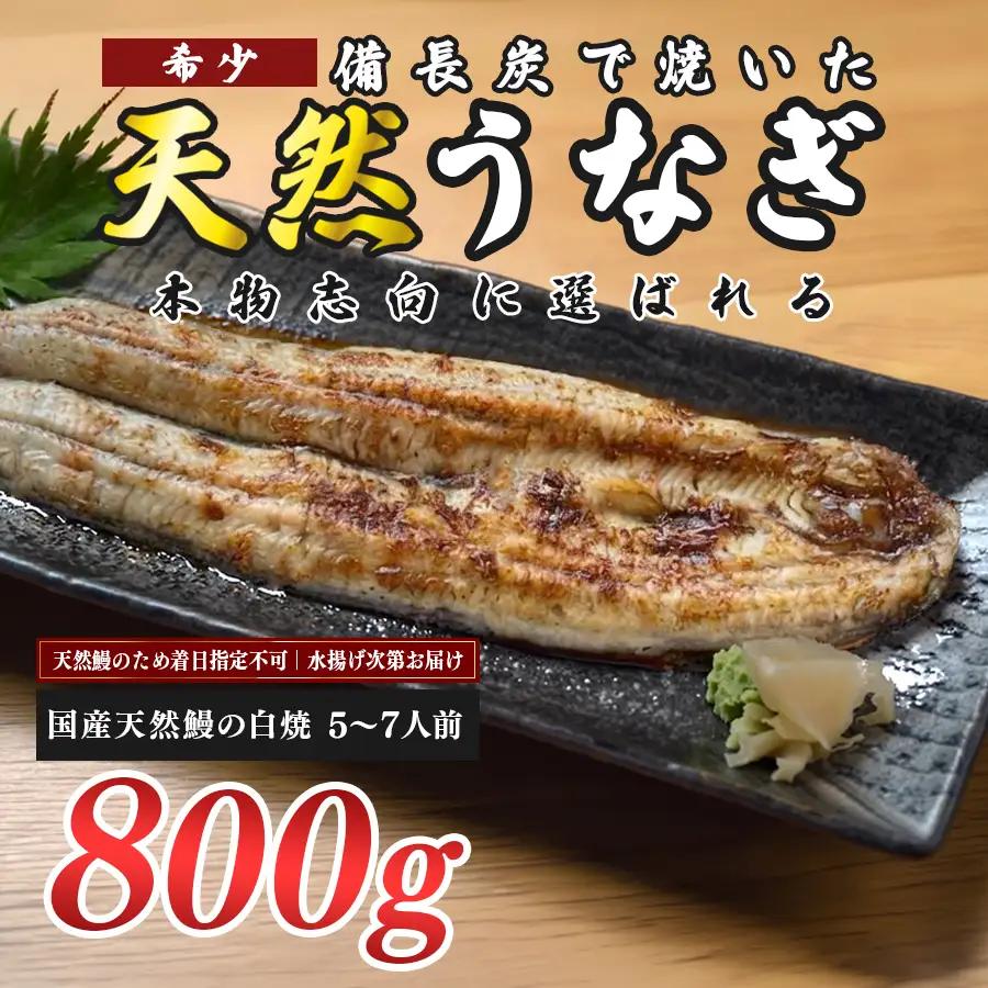 希少 天然 鰻 白焼き 約5-7人前 800g 国産 四万十川 うなぎ ウナギ  白焼 ウナギ白焼 鰻白焼き うな重 備長炭 炭火 炭火焼き 冷凍 湯せん 小分け 贈答 お取り寄せ ギフトご褒美 簡単 土用の丑の日 高知県 大月町