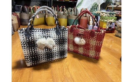 バッグ クラフトおしゃれかごバッグ 雑貨 ファッション オシャレ 赤