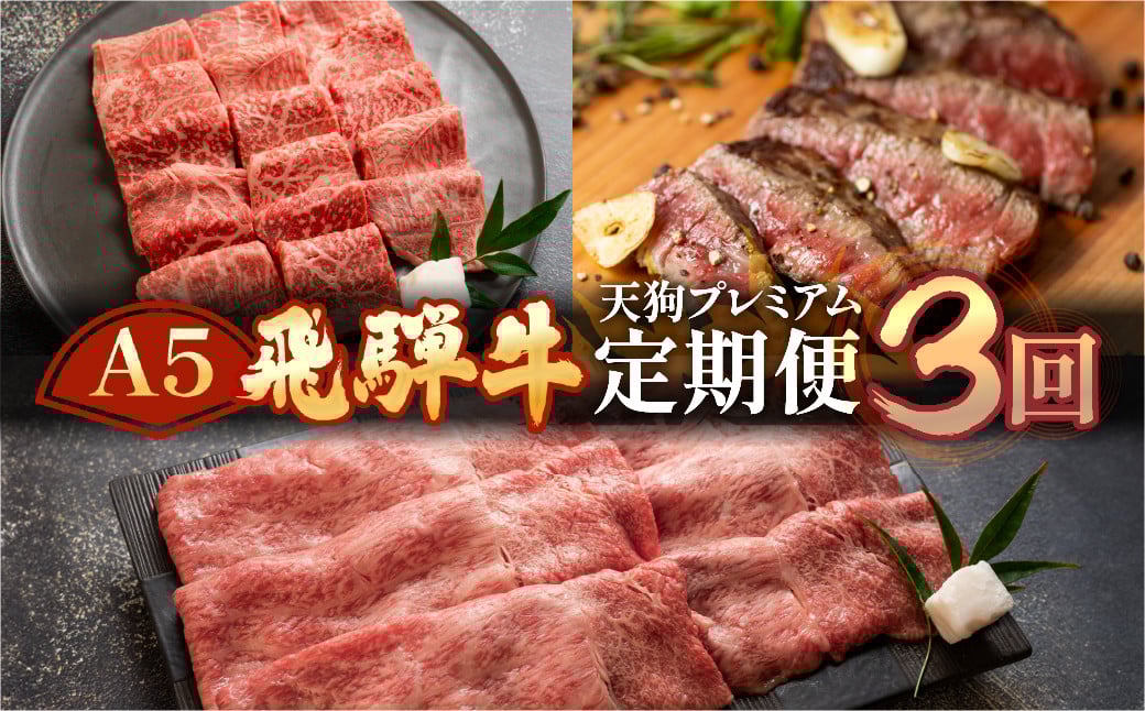 
                  【定期便3回】 A5 飛騨牛 天狗 (ステーキ / すき焼き / 焼肉) 牛肉 赤身 霜降り 希少部位 サーロイン もも すき焼 肉 下呂温泉 おすすめ 牛肉 ブランド牛 肉ギフト 国産 焼き肉 しゃぶしゃぶ ギフト お楽しみ 50000円 5万円 高級牛肉 岐阜県 下呂市
                