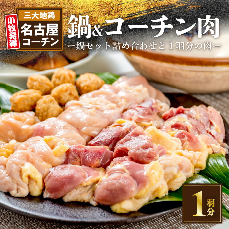 【ふるさと納税】名古屋コーチン鍋 セット & 名古屋コーチン 1羽分 国産 鶏肉 700g 以上 詰め合わせ 日本三大地鶏 小牧発祥 地鶏 鶏 もも肉 むね肉 ささみ 肉団子 鍋 鶏鍋 寄せ鍋 ご褒美 スープ付き 雑炊 食感 コク 旨み 料理 お取り寄せ グルメ 愛知県 小牧市 送料無料
