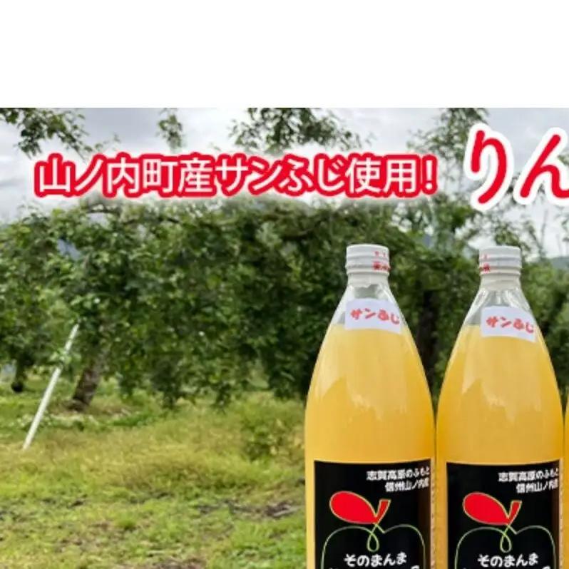 山ノ内町産サンふじ使用！りんごジュース 1000cc×3本セット 果汁飲料 アップルジュース フルーツジュース ソフトドリンク 山ノ内町産りんご サンふじ100％ 