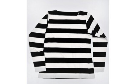 【婦人】動体裁断ボーダーTシャツ（ブラック）　サイズM	/L 【婦人】動体裁断ボーダーTシャツ（ブラック）　サイズL