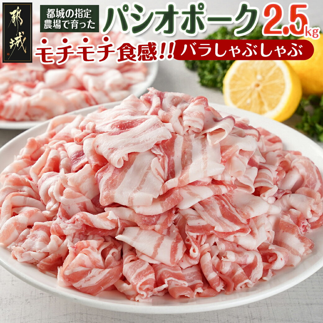 【ふるさと納税】パシオポークバラしゃぶしゃぶ2.5kg(250g×10パック) - 国産豚肉 都城産 豚バラ肉 しゃぶしゃぶ用 10P 小分け 冷しゃぶ パック包装 送料無料 AC-5406 【宮崎県都城市は2年連続ふるさと納税日本一！】
