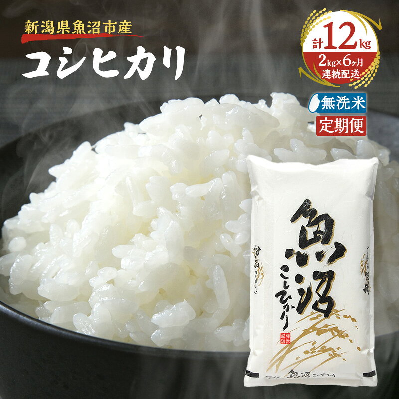 【ふるさと納税】無洗米 定期便 6ヶ月 雪国逸品 コシヒカリ 2kg 米 白米 お米 魚沼産コシヒカリ 新潟米 新潟 魚沼市 定期 6回　お届け：寄附入金確認後の翌月より発送