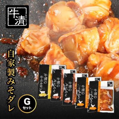 ふるさと納税 南伊勢町 牛清 特製みそダレ Gセット 牛ホルモン300g×1、豚肉×2、鶏肉×2 キャンプやBBQで大活躍