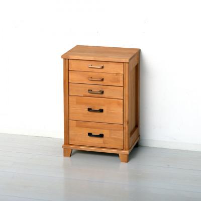 ふるさと納税 海南市 国産 天然木5段チェスト ライトブラウン AKU104413501