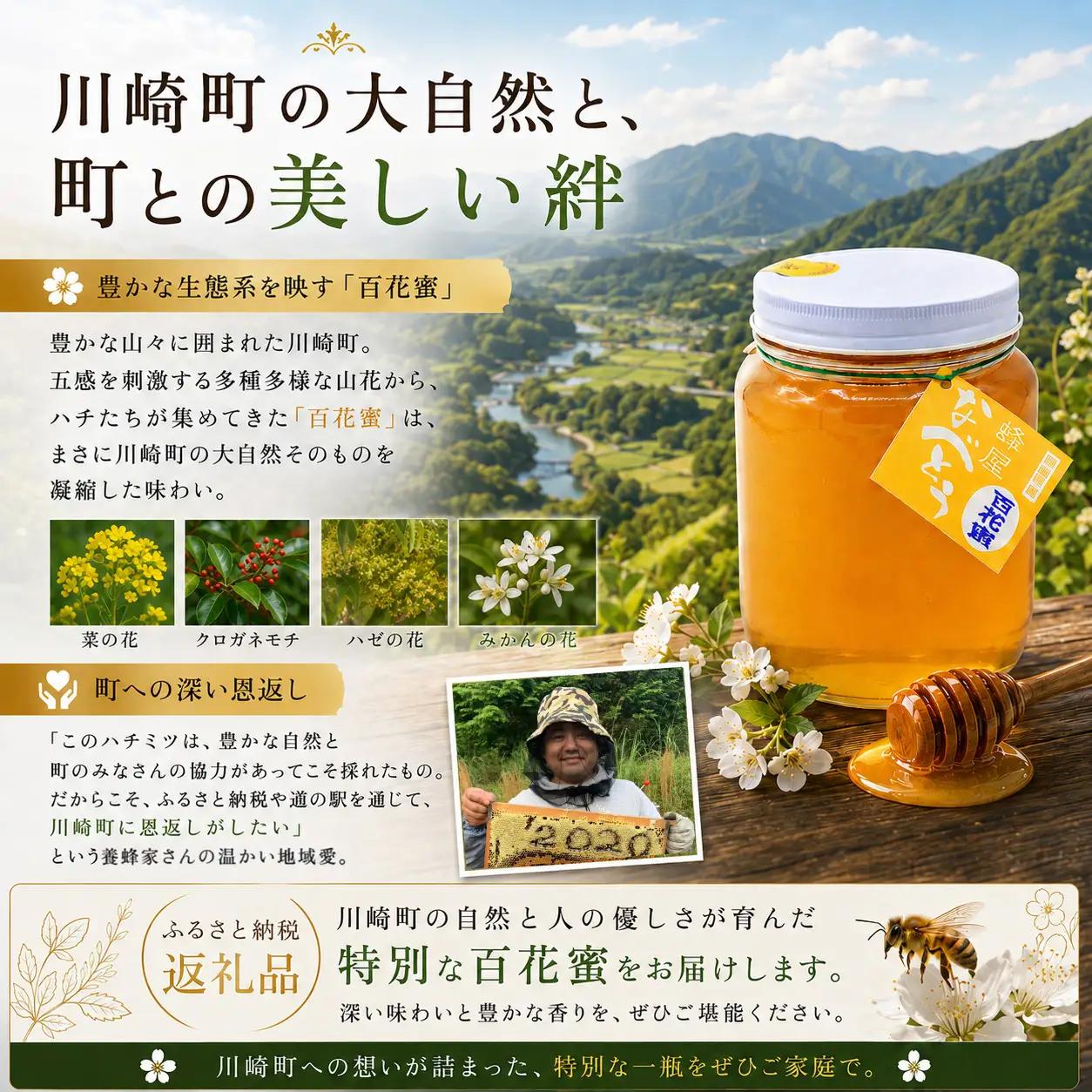 なべとう はちみつ 国産 100％ 百花蜜1kg ｜はちみつ ハチミツ 蜂蜜 国産 福岡県産 川崎町 NBT