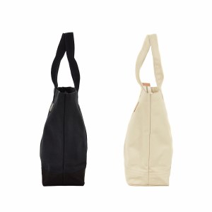 T03046_1　【ファスナー付き】肩かけOK　ポケット・キーフック付きの大きめトート（ブラック） /国産4号帆布　[George 2] （ブラック）