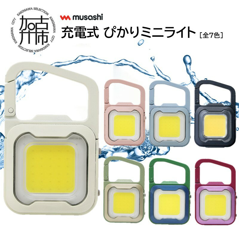 【ふるさと納税】musashi 充電式 ぴかりミニライト オフホワイト ダスティピンク ダスティブルー マットブラック ミントグリーンシャンパンゴールド ディープグリーン/ブルー ローズ/ピンク