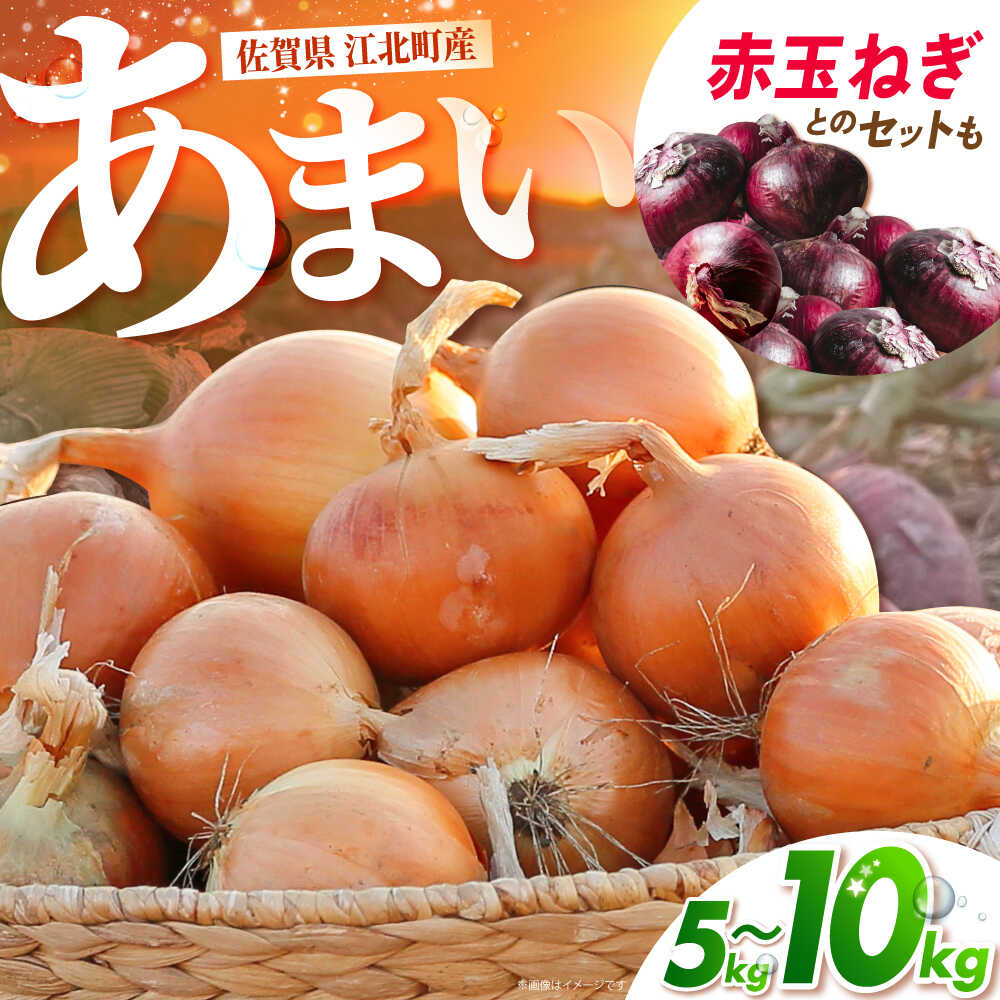 【ふるさと納税】【選べる容量】 玉ねぎ 5kg / 10kg ＜ 赤玉ねぎ とのセットも！＞【吉祥】[HDG002] / たまねぎ 玉ねぎ タマネギ 玉ネギ 玉葱 白玉ねぎ 赤玉ねぎ 野菜 食品 セット 詰め合わせ 国産 佐賀県 江北町 送料無料