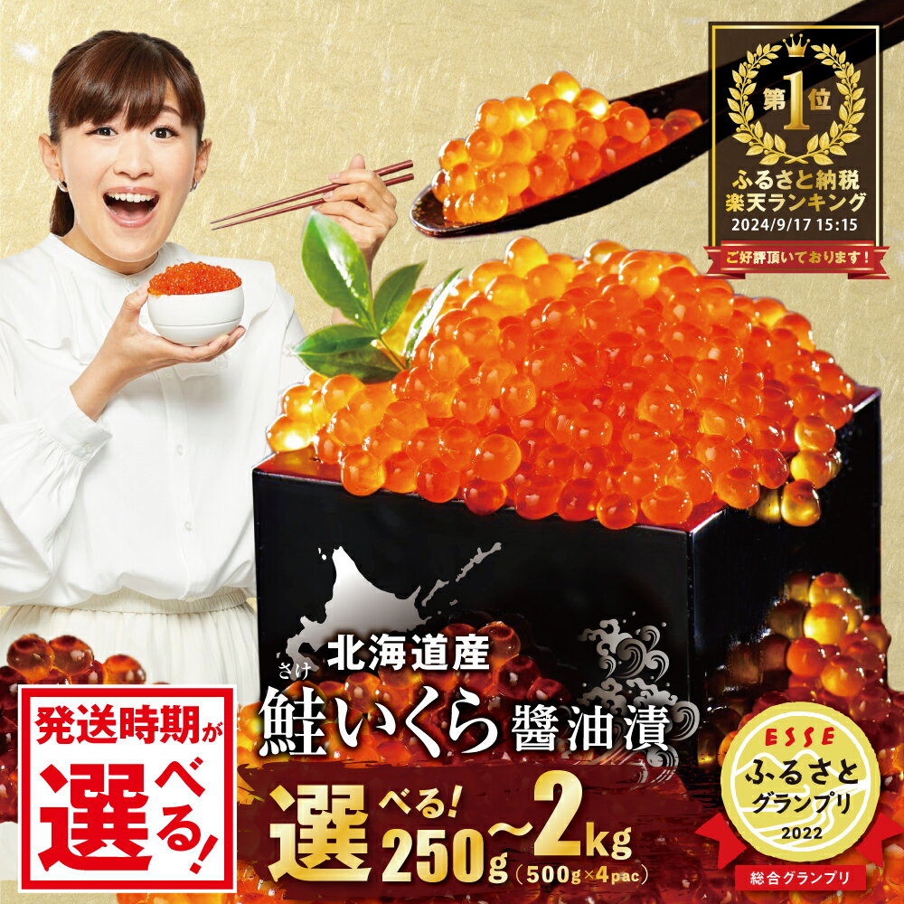 贅沢 堪能 ！ 北海道 産 鮭 いくら 醤油漬け 500g ＜いくら丼6〜8杯分！＞ イクラ 大粒 鮭 小分け 国産 鮭卵 サーモン