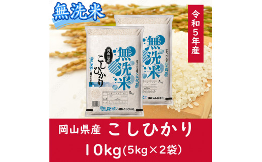 お米　【無洗米】岡山県産こしひかり100%（令和5年産）10kg