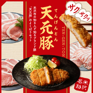 天元豚 よくばり詰合せセット 計1.2kg しゃぶしゃぶ 焼肉 とんかつ 豚肉