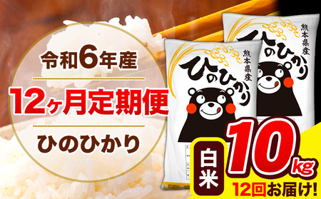 新米 令和7年産 ひのひかり 【12ヶ月定期便】 白米  10kg (5kg×2袋) 計12回お届け 《11月から出荷開始》 熊本県産 白米 精米 ひの 米 こめ お米 熊本県 長洲町 