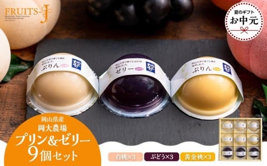 【お中元用】岡大農場 岡山県産 ぷりん・ゼリー 9個入り