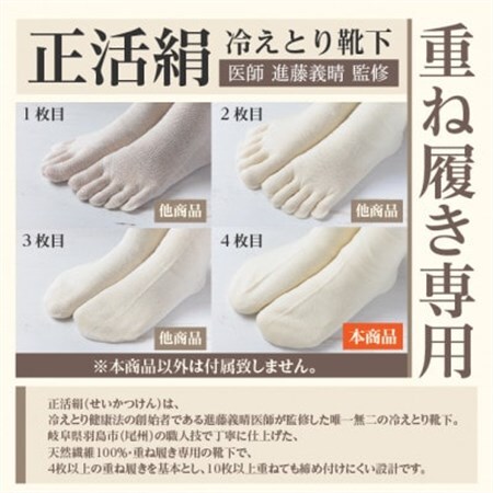 正活絹 冷えとり靴下 ウール先丸 4足セット(Mサイズ)_装飾品・工芸品  服飾小物 _【1583843】