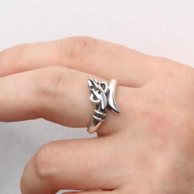 ふるさと納税 市川三郷町 【縄文アクセサリーDo_goods】SILVER925 踊る埴輪リング 10号 700-075-10 |  | 01