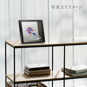 【壁飾り】インテリア　ガラスアート　花ゆめ風D
