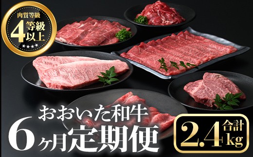 
                  ＜定期便・全６回＞おおいた和牛６か月定期便(合計2.4kg) 牛肉 お肉 もも肉 肩ロース 切り落とし 生ハム 定期便【212100201】【ミートクレスト】
                