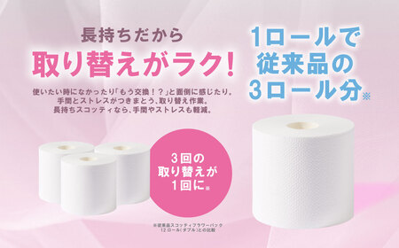 【スコッティ】 フラワーパック 3倍長持ち 4ロール ダブル ×12パック 合計48ロール 香りつき 日用品 クレシア 国産 コンパクト 防災備蓄 備蓄 ローリングストック 防災 生活用品