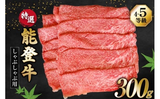 牛肉 能登牛 特選 (4～5等級) しゃぶしゃぶ用 300g 肩 もも肉 [寺岡畜産株式会社 石川県 宝達志水町 38601302] 肉 お肉 しゃぶしゃぶ しゃぶしゃぶ肉 肩肉 もも肉 牛 国産 冷凍 和牛