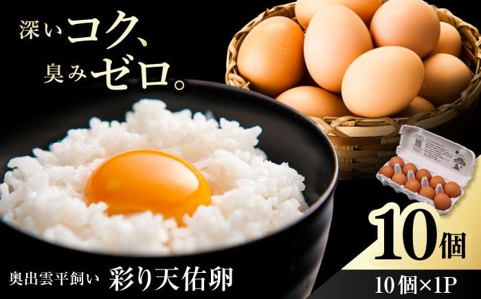 
                  卵 【平飼い卵】黄身の濃厚なコクと白身の甘み！たたらの里平飼い 彩り天佑卵 10個入り（10個×1P）たまご 卵 雲南 放牧卵 タマゴ 鶏卵 生卵 国産 放し飼い 卵焼き 卵かけご飯 TKG 朝食 朝ごはん ご褒美 コク 旨み 贅沢 お取り寄せ 毎日食べたい卵 美容 健康 単品 6千円 お試し 人気 高評価 ランキング 島根県雲南市/株式会社たなべたたらの里（たなべ森の鶏舎） [AIDL006]
                