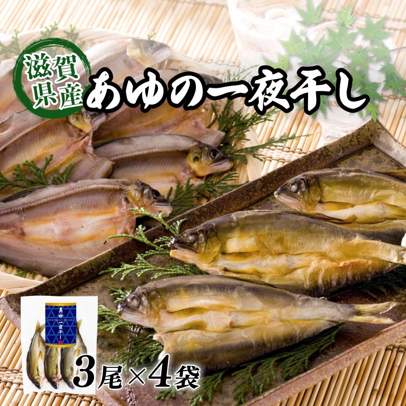 【ふるさと納税】＜あゆの店きむら＞ 滋賀県産 あゆの一夜干し 3尾×4袋 | 滋賀 お取り寄せ ご当地 一夜干し 鮎 あゆ 干物 ひもの 魚 焼き魚 お魚 おさかな 食べ物 食品 たべもの おかず お取寄せグルメ ご当地グルメ 取り寄せ グルメ ご飯のお供 お土産