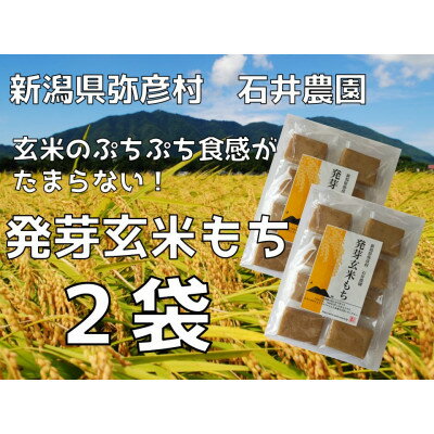 【ふるさと納税】ぷちぷち食感がたまらない「発芽玄米餅」　2袋　新潟県弥彦村産「こがねもち」100%使用【1554472】