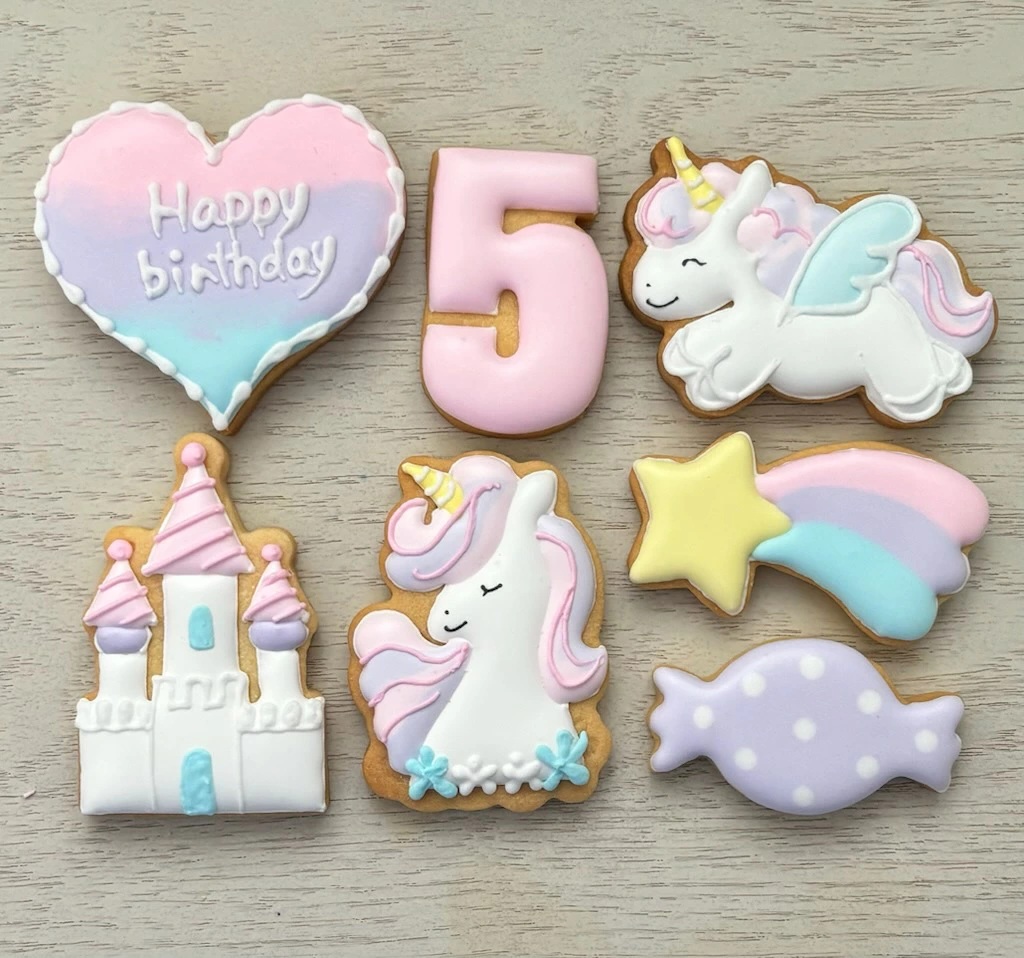 M165-0005_【ふるさと納税】アイシングクッキー　ゆめかわカラーのバースデーセット♪