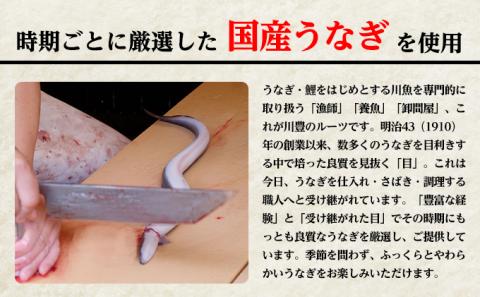 うなぎ 成田名物 川豊のうなぎ 国産 上蒲焼 3人前　【 ウナギ 蒲焼き 3尾 惣菜 冷凍 】