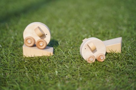 おさんぽワンちゃんとくるりんぱ親子（ナチュラル）のセット［0968］