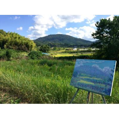 ふるさと納税 天理市 風景画・景行天皇陵〜三輪山【山辺の道】(A3サイズ複製画・額装込) |  | 02