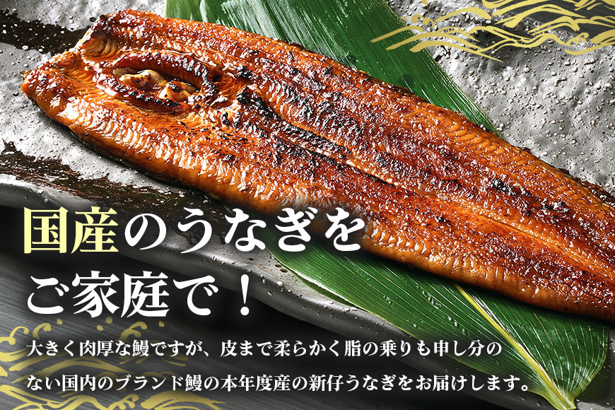 国内産 やわらか新仔うなぎ蒲焼 2尾 計200?220g (100?110g×2尾) 食べ切りサイズ ふっくら蒲焼き ブランド鰻使用 秘伝のタレ・山椒付き 湯煎で簡単調理 うな丼 ちらし寿司 贈答用 