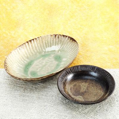 ふるさと納税 益子町 益子焼　楕円ボウルと取り皿 |  | 01