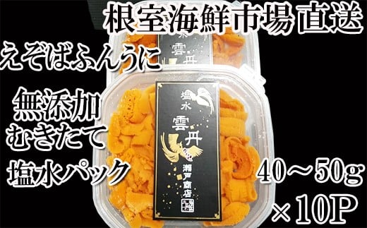 D-14040 無添加むきたてエゾバフンウニ(赤系)塩水パック40～50g×10P[2026年1月中旬以降発送]