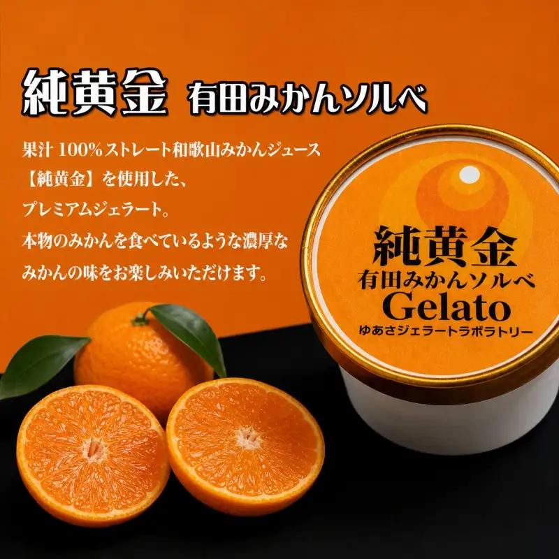 プレミアムジェラート 純黄金12個セット 有田みかんソルベ アイスクリームセット 100mlカップ ゆあさジェラートラボラトリー【ntbt700-08】