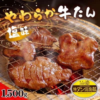 やわらか牛たん 塩味 14〜15人分 1,500g(150g×10パック)【配送不可地域：離島】【1638380】