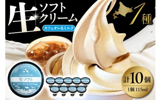 生ソフトクリーム【カフェオレ＆ミルク】 計10個 tt013-013