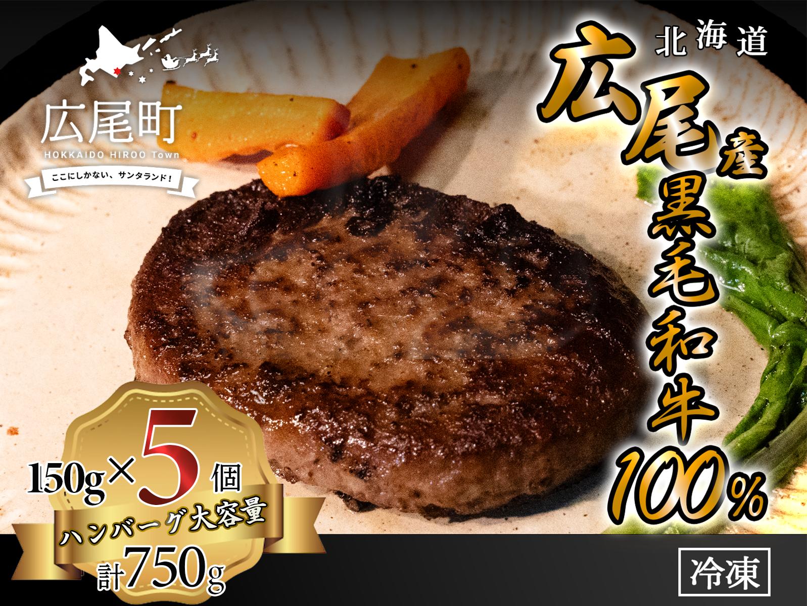 
                  黒毛和牛100%使用　ハンバーグ150g　5個　合計750g【ハンバーグ　はんばーぐ　冷凍　冷凍生　便利　簡単　牛肉　和牛　ビーフ　黒毛和牛　個包装　北海道　十勝】(AQ0007)
                