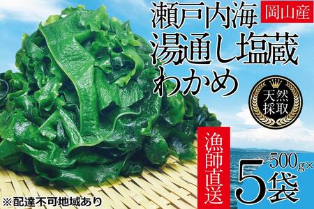 わかめ 湯通し塩蔵 瀬戸内 わかめ 500g×5袋