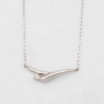 ふるさと納税 昭和町 PT900/PT850 0.01ct ダイヤモンド ペンダントネックレス HH-019749