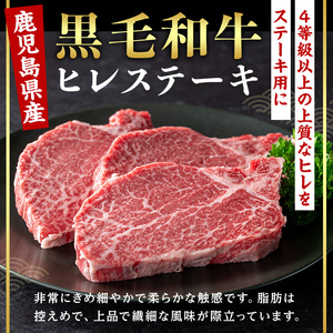 ＜14営業日 以内発送！＞鹿児島県産 黒毛和牛 ヒレ ステーキ (計360g・120g×3) 国産 牛肉【肉のちょーさん】B204