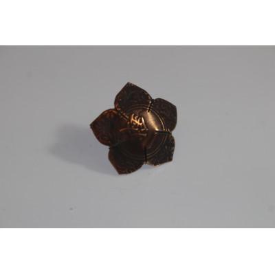 ふるさと納税 山県市 古銭一銭銅貨・桔梗の家紋ピンバッジ