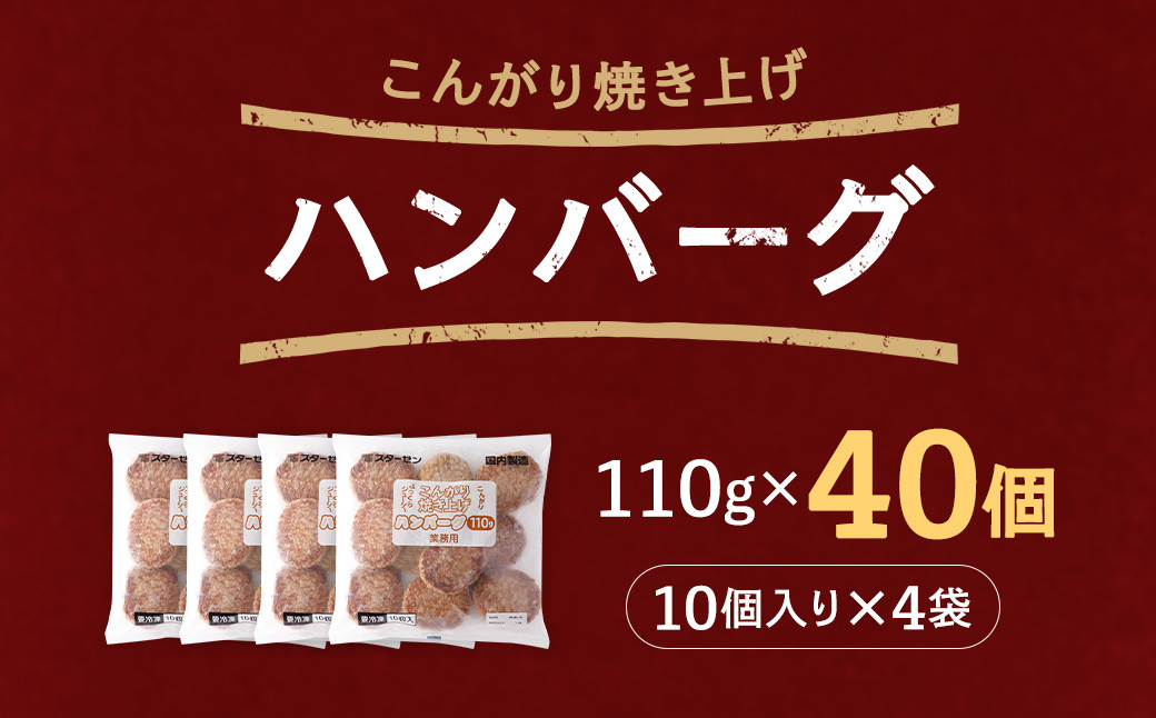 こんがり焼き上げハンバーグ110g　40個