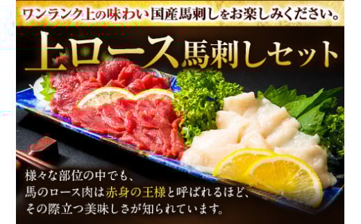 馬刺し 国産 上ロース馬刺しセット 合計400g 50g小分け《90日以内に出荷予定(土日祝除く)》 たてがみ コーネ ブロック 国産 熊本肥育 冷凍 生食用 肉 馬ロース 絶品 牛肉よりヘルシー 馬