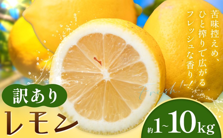 
                  レモン 訳あり 黄色 檸檬 選べる内容量 1kg 2kg 3kg 4kg 5kg 6kg 7kg 8kg 9kg 10kg (1kgあたり5-12玉前後) 株式会社農業福祉研究機構《2026年12月上旬-2027年2月上旬頃出荷》和歌山県 紀の川市 フルーツ 果物 お取り寄せフルーツ
                